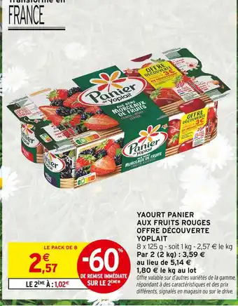 Intermarché Panier de Yoplait Yaourt Panier aux Fruits Rouges Offre découverte offre