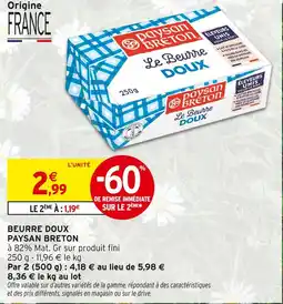 Intermarché Paysan Breton Le Beurre Doux offre