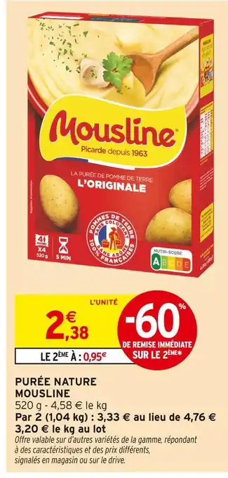 Intermarché MOUSLINE Purée Nature offre