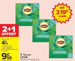 Carrefour Market Thé vert lipton offre