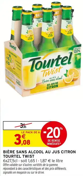 Intermarché TOURTEL TWIST Twist Bière sans alcool au jus de citron offre