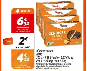 Netto NETTO Génoises Orange offre