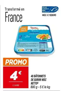 Netto Netto 48 bâtonnets de surimi MSC offre