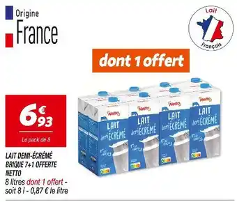 Netto NETTO Lait demi-écrémé offre