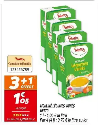 Netto Netto Mouliné Légumes Variés offre