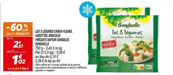 Netto BONDUELLE Les 3 légumes choux-fleurs, carottes, brocolis précuits vapeur surgelés offre