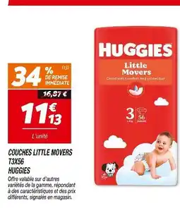 Netto HUGGIES COUCHES LITTLE MOVERS T3X56 offre