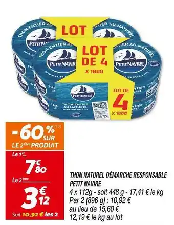 Netto Petit Navire Thon naturel démarche responsable offre