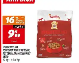 Netto NETTO Croquettes mix pour chien adulte au boeuf, aux céréales & aux légumes offre
