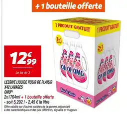 Netto OMO Lessive liquide rosir de plaisir x42 lavages offre