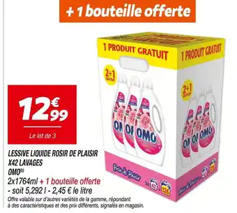 Netto OMO Lessive liquide rosir de plaisir x42 lavages offre