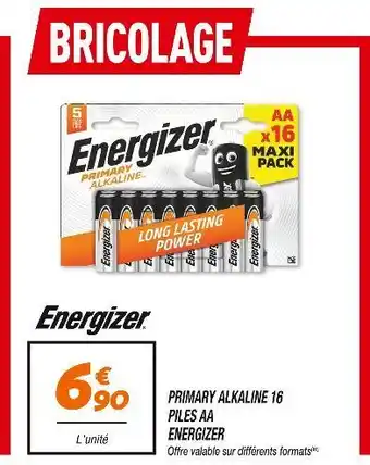 Netto ENERGIZER Primary Alkaline 16 Piles AA offre