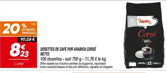 Netto NETTO Dosettes de café pur Arabica Corsé offre