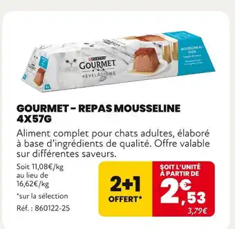 Animalis Gourmet Repas Mousseline 4x57g offre