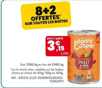 Animalis Edgard & Cooper 8+2 offertes sur toutes les boîtes de la marque Edgard & Cooper offre