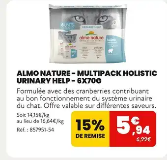 Animalis ALMO NATURE Multipack holistic urinary help - 6x70g offre