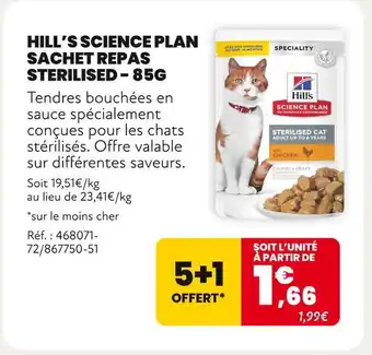 Animalis HILL’S SCIENCE PLAN Sachet Repas Sterilised - 85 g offre