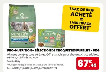 Animalis Pro-Nutrition Sélection de croquettes Pure Life - 8 kg offre