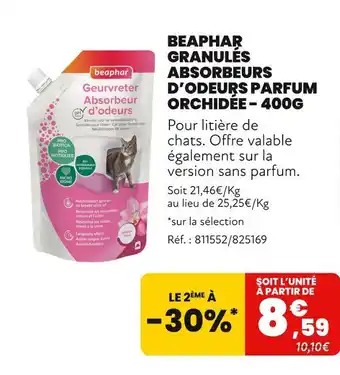 Animalis BEAPHAR Granules absorbeurs d'odeurs parfum orchidée - 400g offre