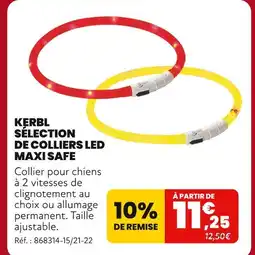 Animalis Kerbl Sélection de colliers LED Maxi Safe offre