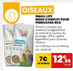 Animalis SMALL LIFE Menu complet pour perruches 5kg offre