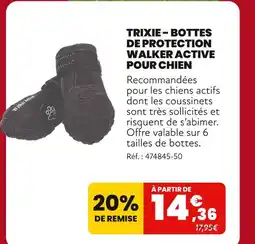 Animalis Trixie Bottes de protection Walker Active pour chien offre