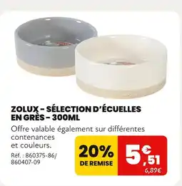 Animalis ZOLUX Sélection d'écuelles en grès - 300ml offre
