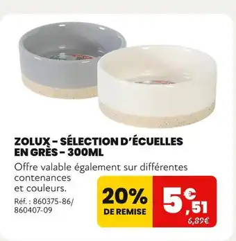 Animalis ZOLUX Sélection d'écuelles en grès - 300ml offre
