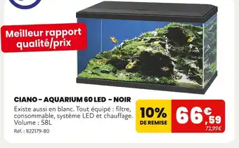 Animalis CIANO Aquarium 60 LED - Noir offre