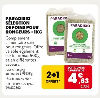 Animalis Paradisio Sélection de foins pour rongeurs - 1 kg offre