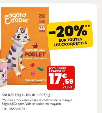 Animalis Edgard & Cooper -20% sur toutes les croquettes de la marque Edgard & Cooper offre