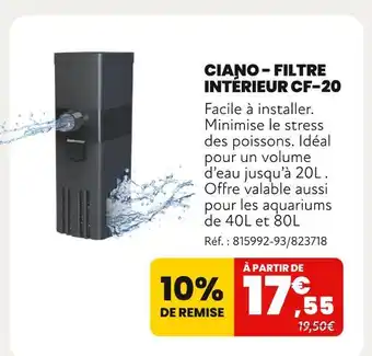 Animalis CIANO Filtre intérieur CF-20 offre