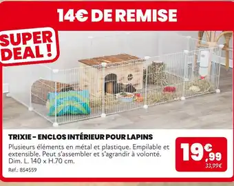 Animalis TRIXIE Enclos intérieur pour lapins offre