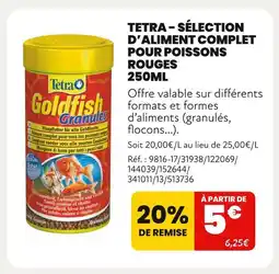 Animalis Tetra Sélection d'aliment complet pour poissons rouges 250 ml offre
