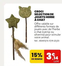 Animalis Croci Sélection de jouets herbe à chat offre