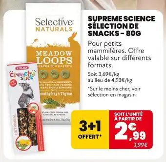 Animalis SUPREME SCIENCE SÉLECTION DE SNACKS - 80G offre
