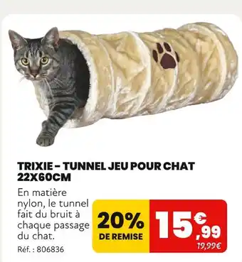 Animalis TRIXIE Tunnel jeu pour chat 22x60cm offre