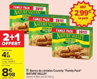 Carrefour Market Barres de céréales crunchy family pack nature valley offre