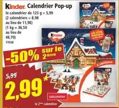 Norma Kinder - calendrier pop-up offre