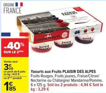 Carrefour Savoie yaourt - yaourts aux fruits offre