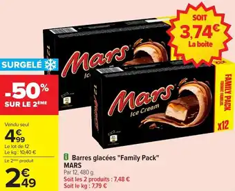 Carrefour Market Barres glacées family pack mars offre