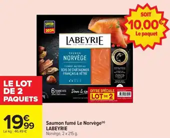 Carrefour Market Saumon fumé le norvège labeyrie offre