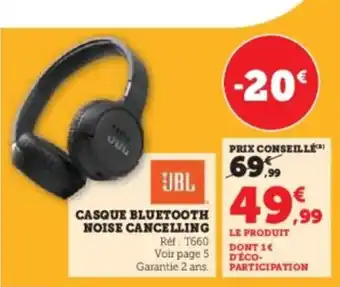 Hyper U JBL Casque bluetooth noise cancelling offre