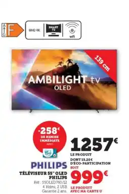 Hyper U PHILIPS Téléviseur 55" oled offre