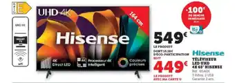 Hyper U HISENSE Téléviseur led uhd 4k 65" offre