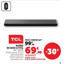 Hyper U TLC Barre de son 2.0 offre