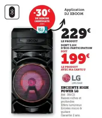 Hyper U LG Enceinte high power offre