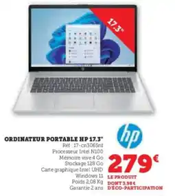 Hyper U HP Ordinateur portable 17.3" offre
