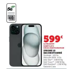 Hyper U Iphone 15 recondtionné offre