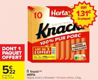 Carrefour Market Knacki herta offre